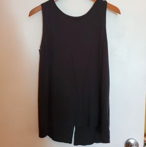Casual Black Peek-a-Boo Back Tank